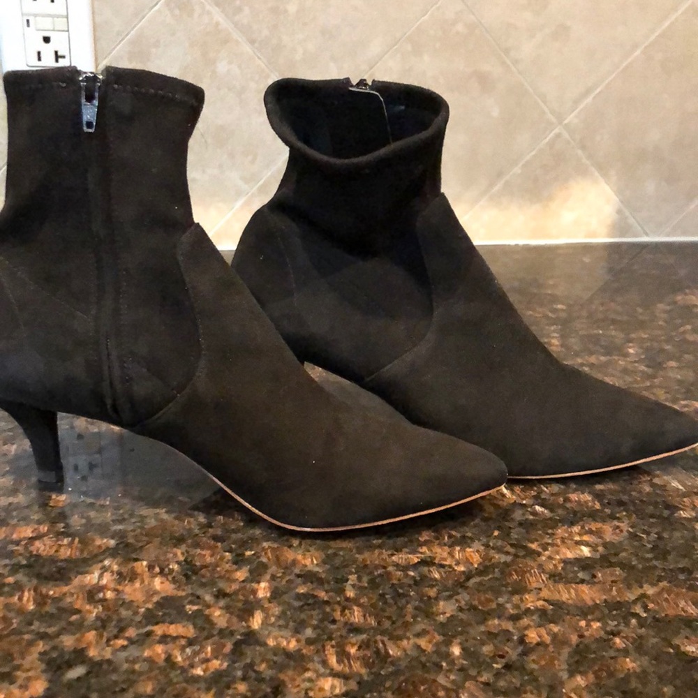 Black suede booties